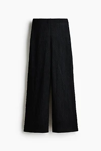 Wide-Leg Crinkled Pants