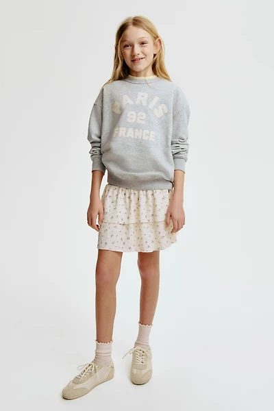 Patterned Tiered Skirt