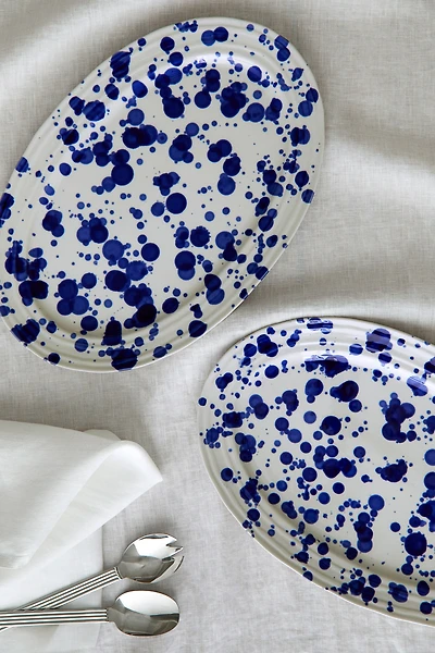 Speckled-Glaze Stoneware Serving Plate