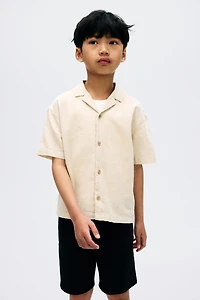 Chemise en lin mélangé avec col cubain