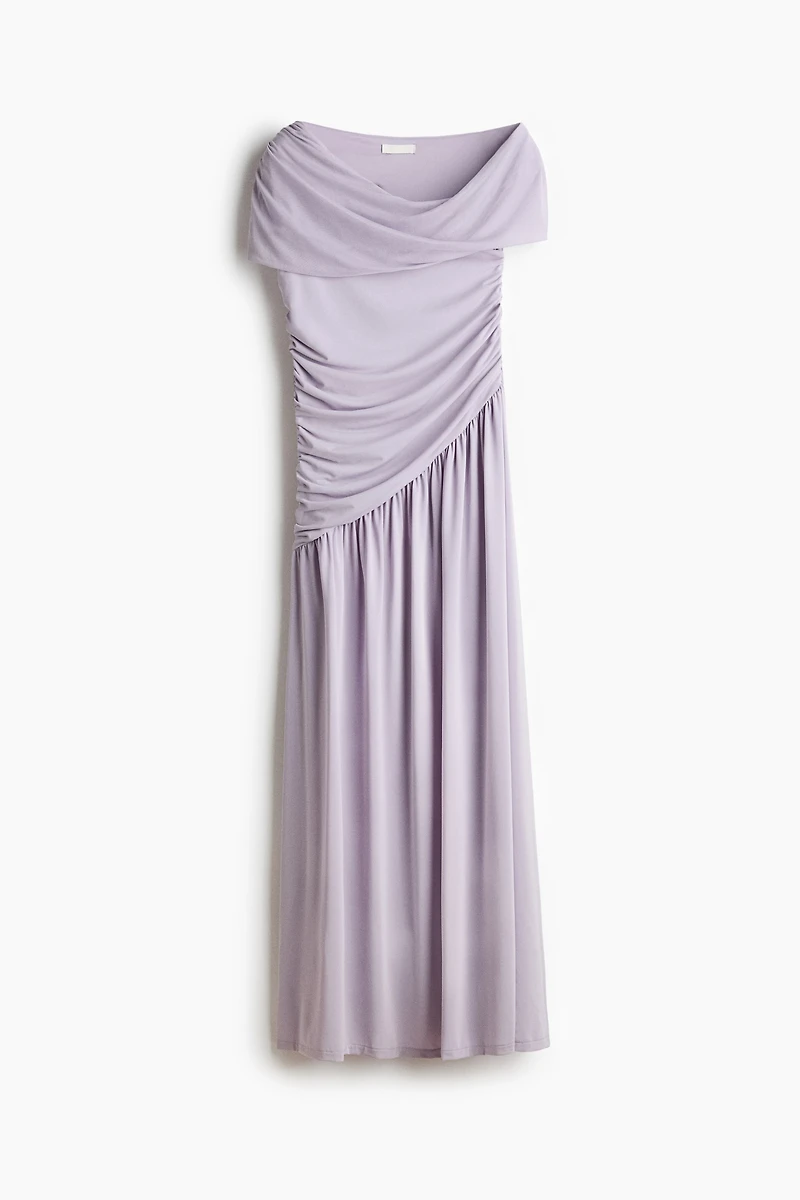Draped One-Shoulder Jersey Dress