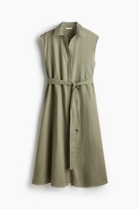 Linen-Blend Shirt Dress