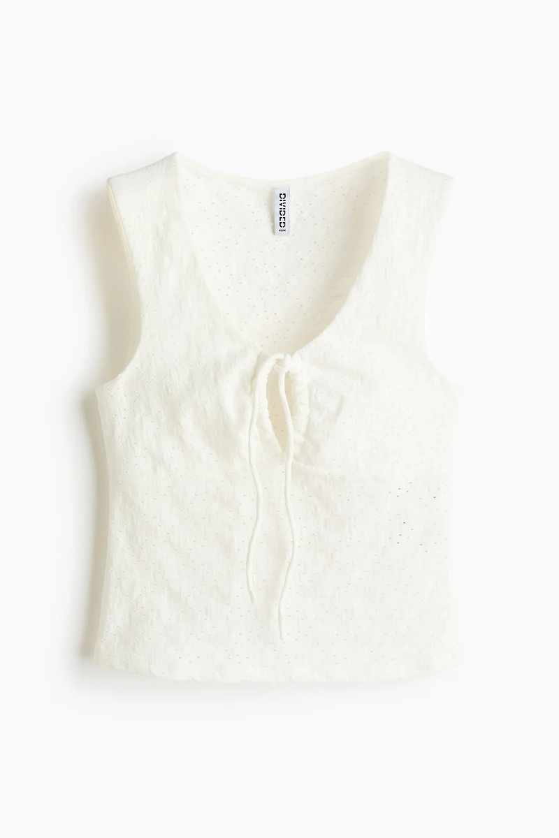 Pointelle-Knit Top