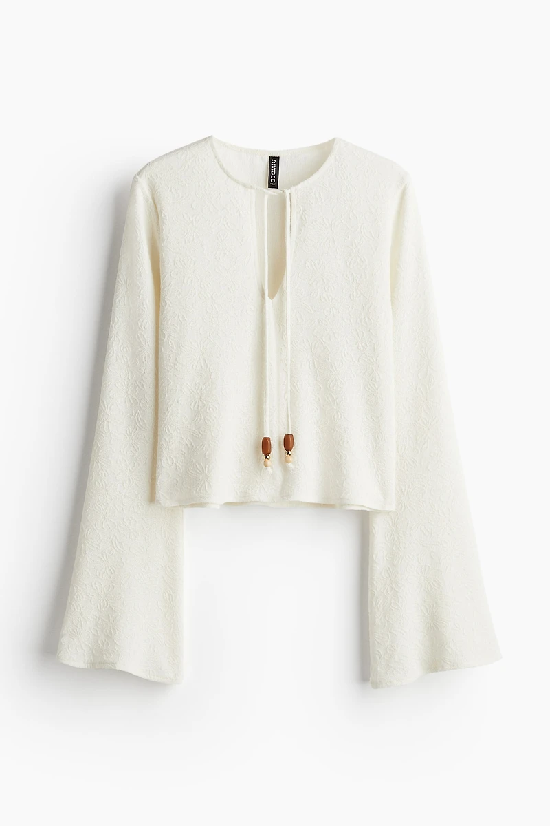 Tie-Detail Jersey Top