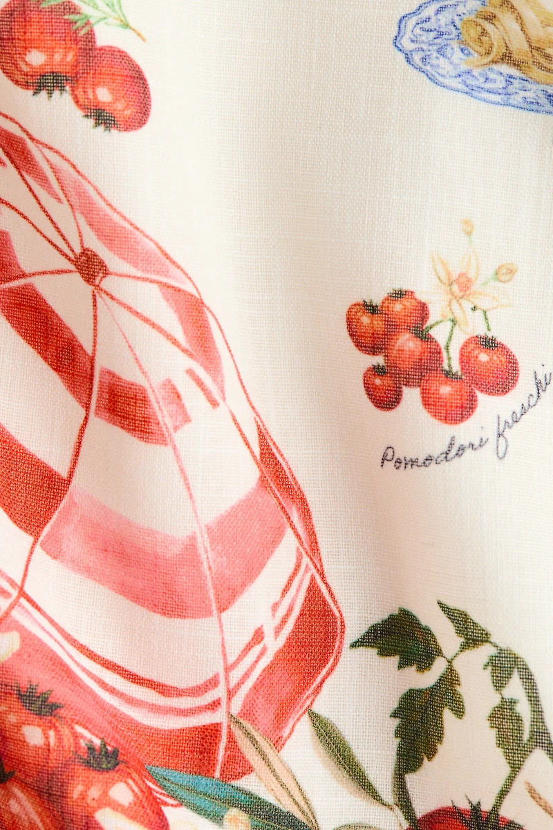 Twist-Detail Printed Dress