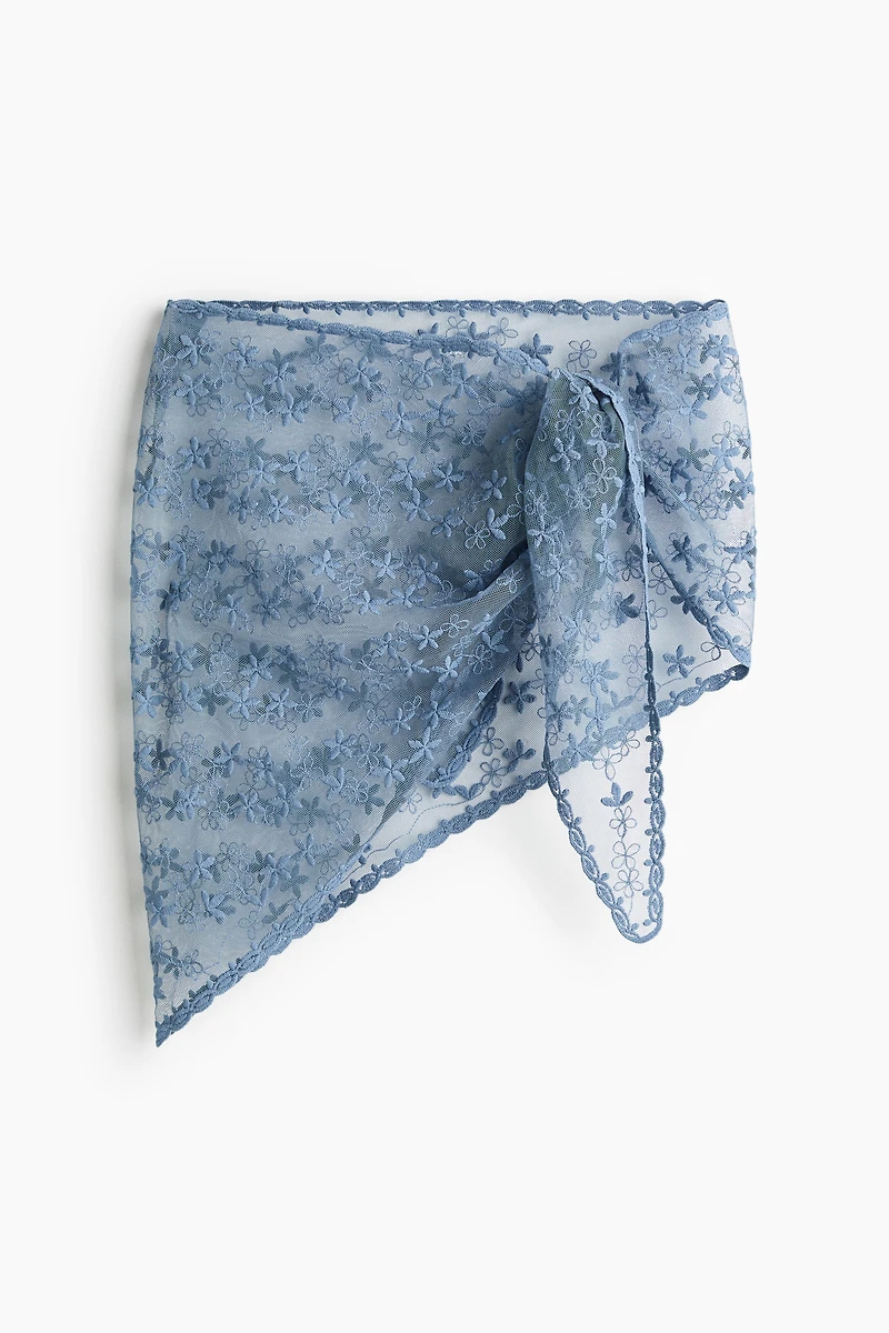 Embroidered Mesh Hip Scarf