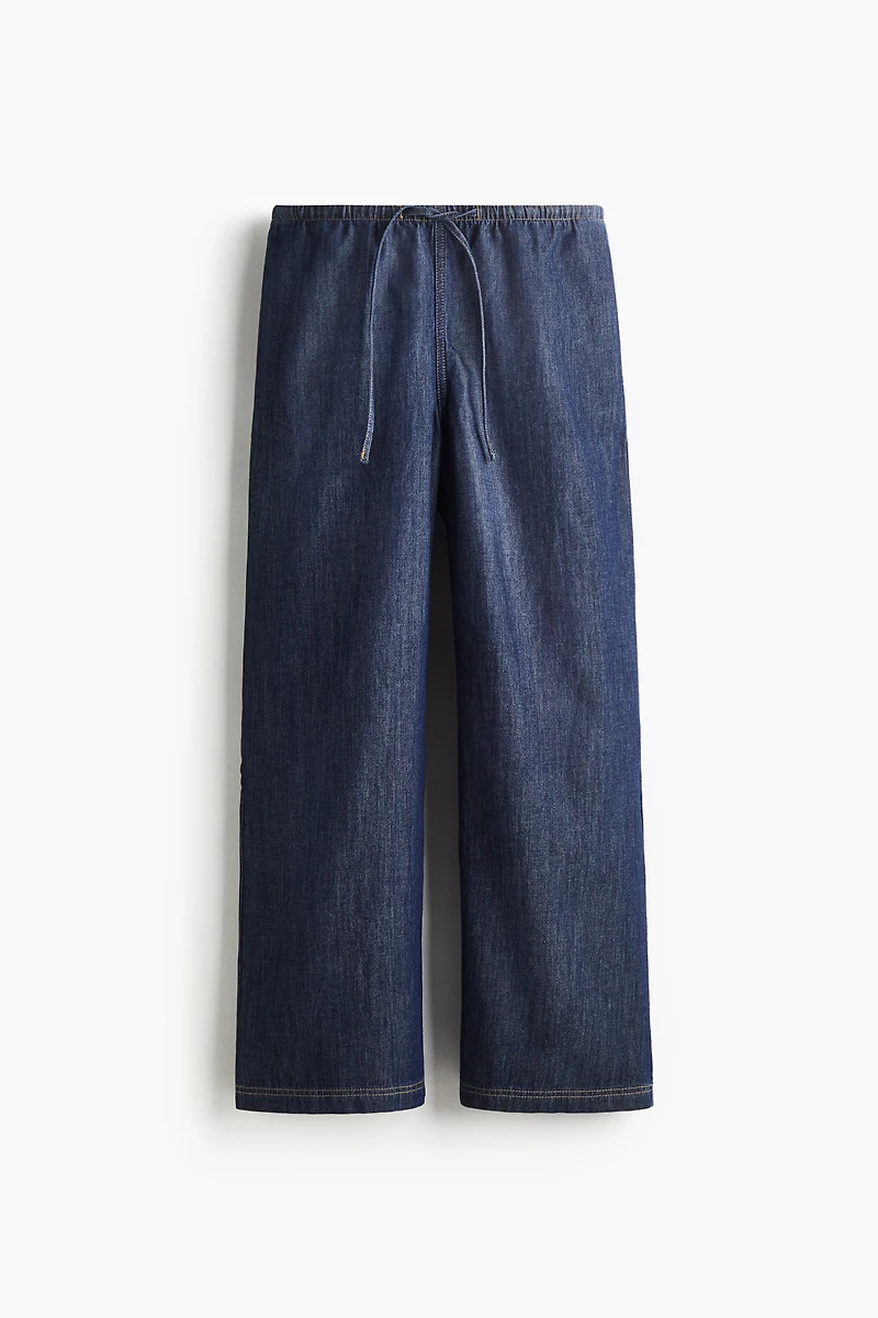 Pantalon en denim avec cordon de serrage