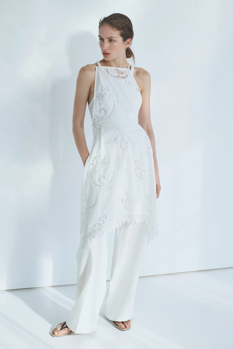 Linen-Blend Drawstring Pants