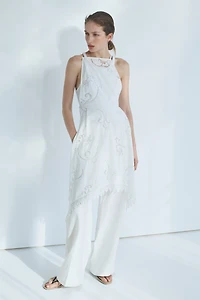 Linen-Blend Drawstring Pants