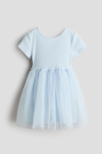 Robe avec jupe en tulle floquée