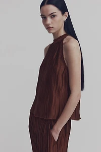 Sleeveless Crinkled Top