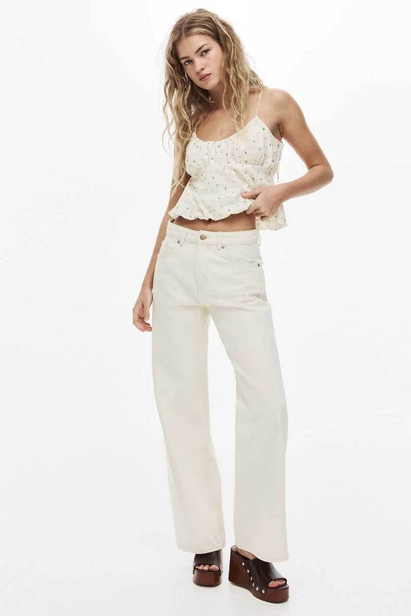 Bubble-Hem Strappy Top