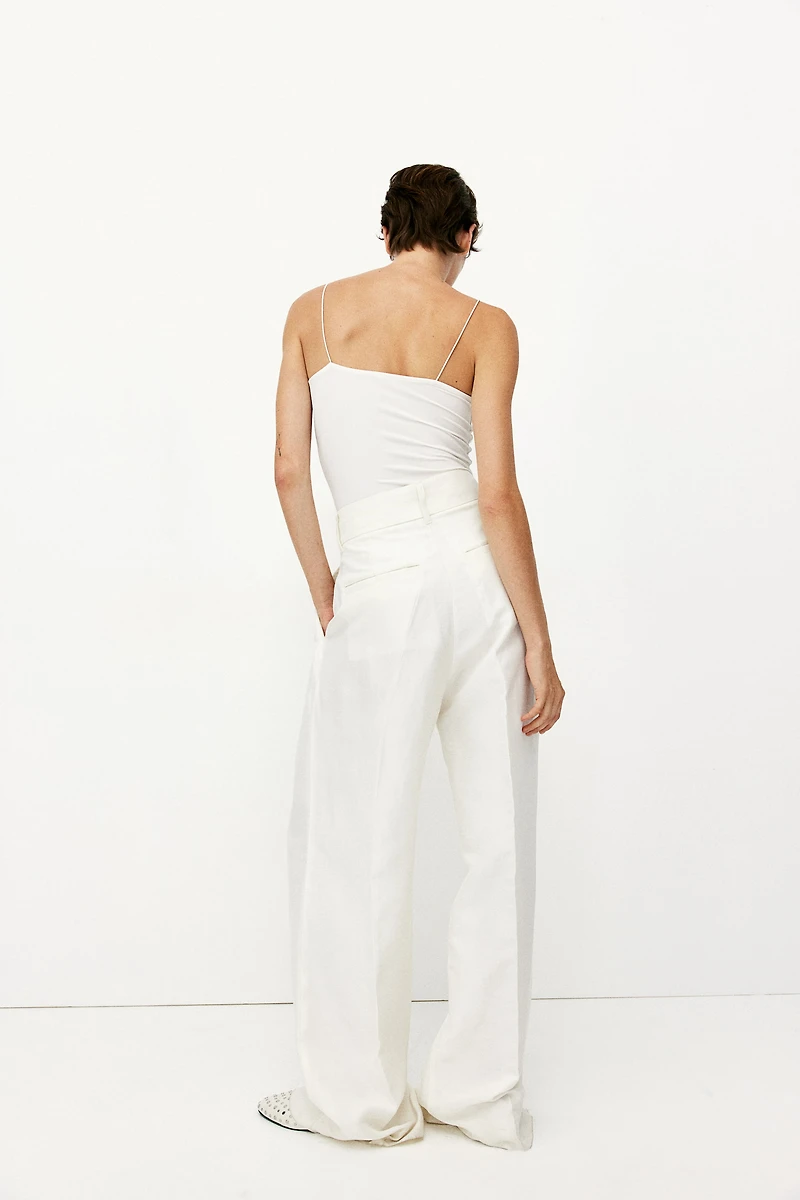 Thong Bodysuit with Narrow Shoulder Straps