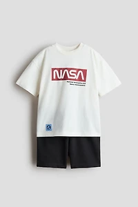 Ensemble 2 pièces T-shirt et short en molleton