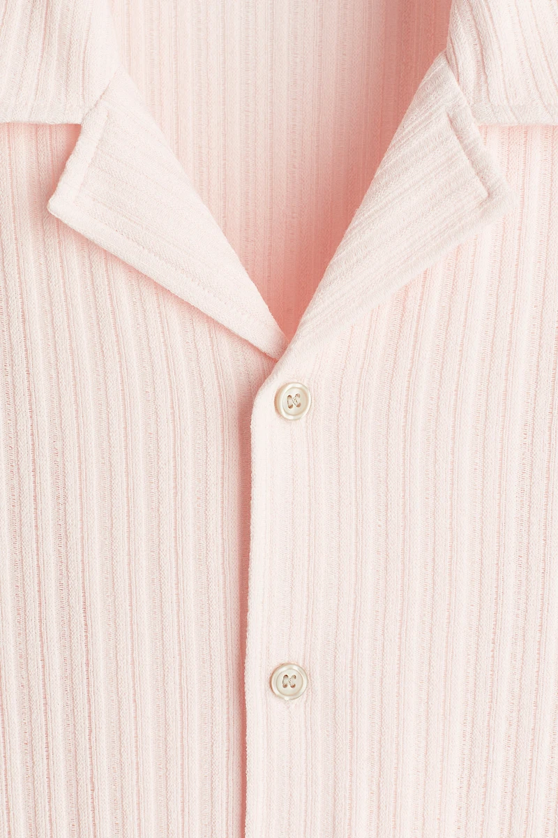 Loose-Fit Rib-Knit Resort Shirt