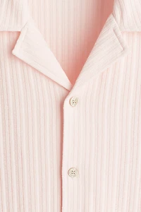 Loose-Fit Rib-Knit Resort Shirt