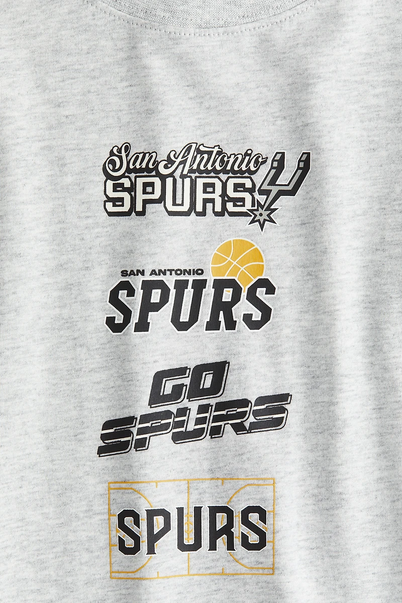 Print-motif cotton T-shirt