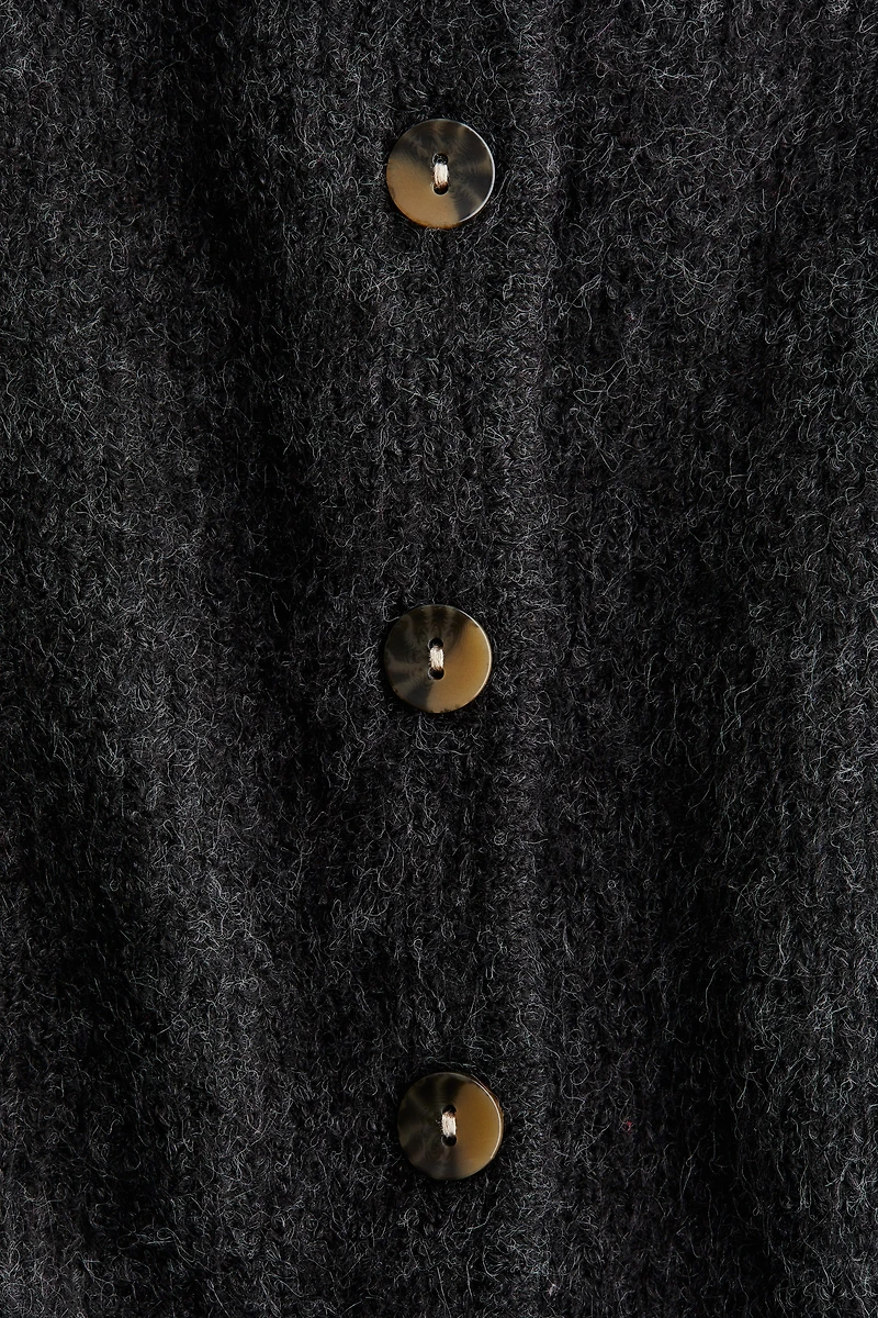 Rib-Knit Peplum Cardigan