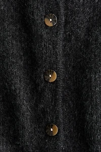 Rib-Knit Peplum Cardigan