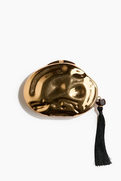 Asymmetric Metal Clutch Bag
