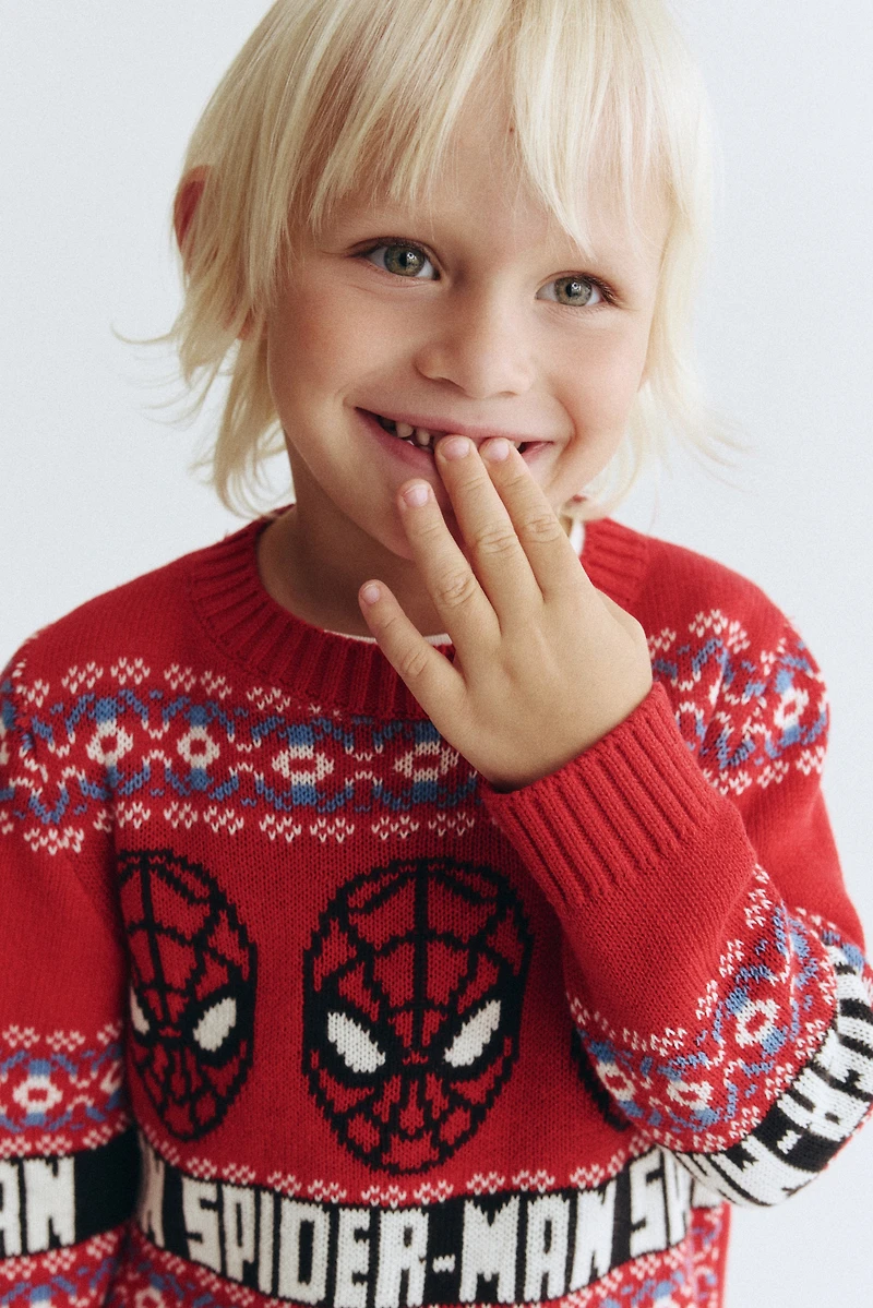 Jacquard-Knit Cotton Sweater