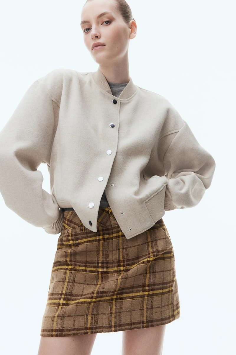 Brushed-Finish Mini Skirt