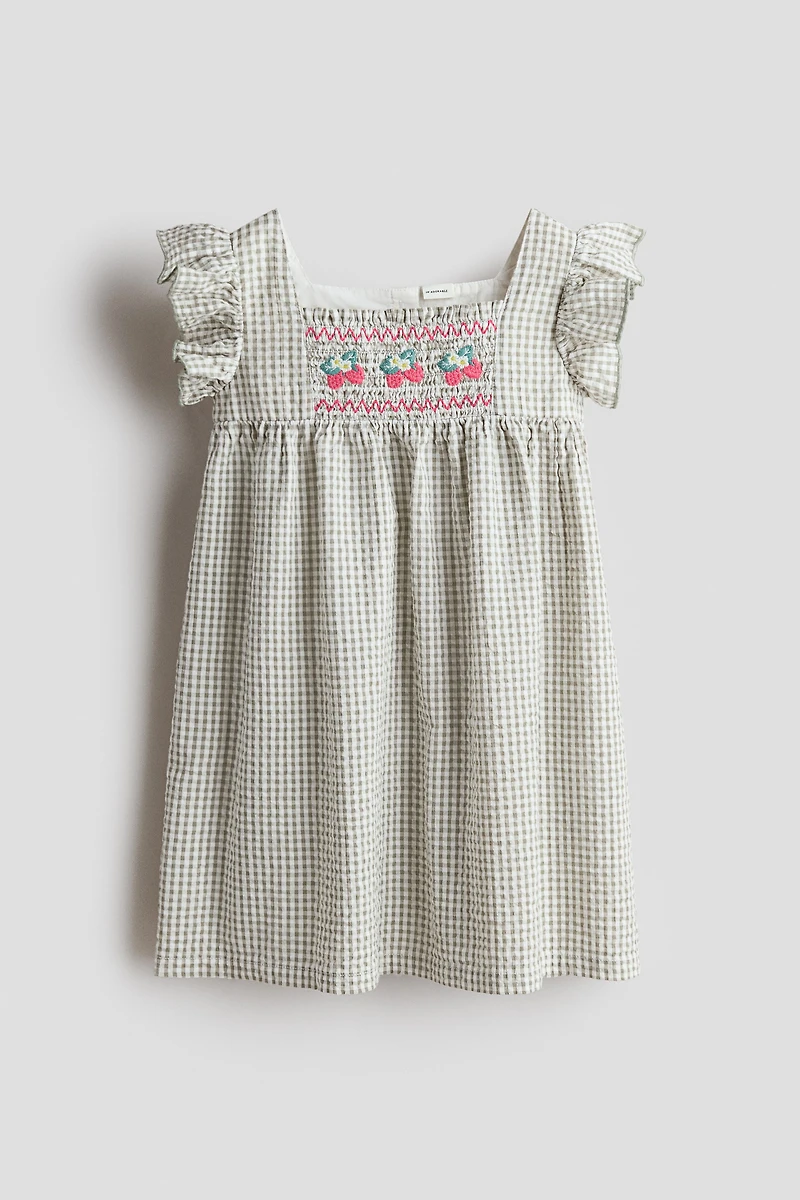 Flutter-Sleeved Cotton Dress