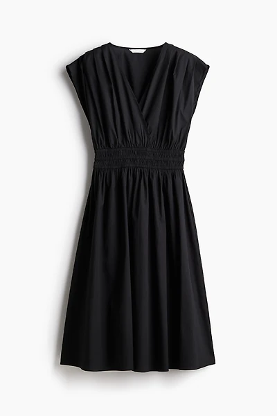 Robe en coton à taille nid d'abeille