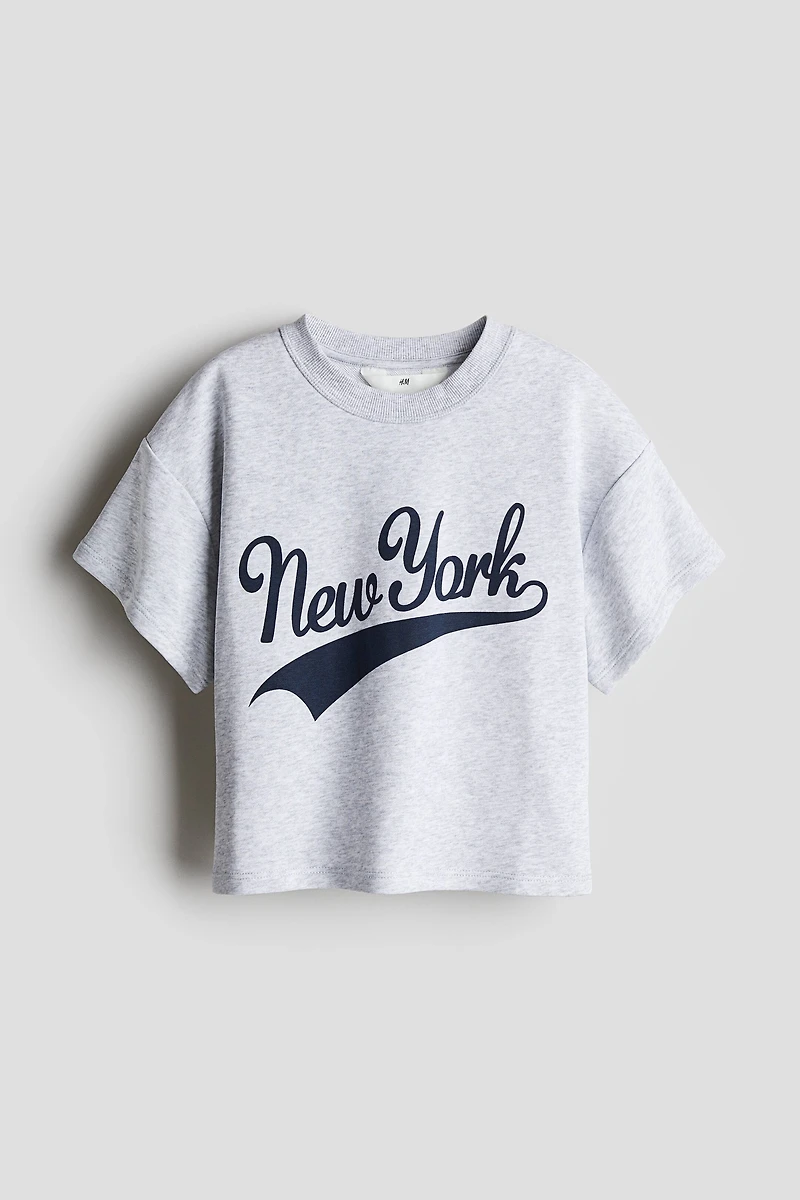 Short Top with Printed Motif