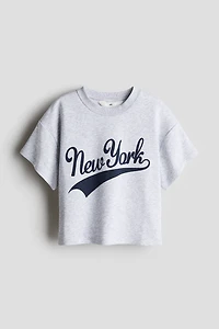 Short Top with Printed Motif