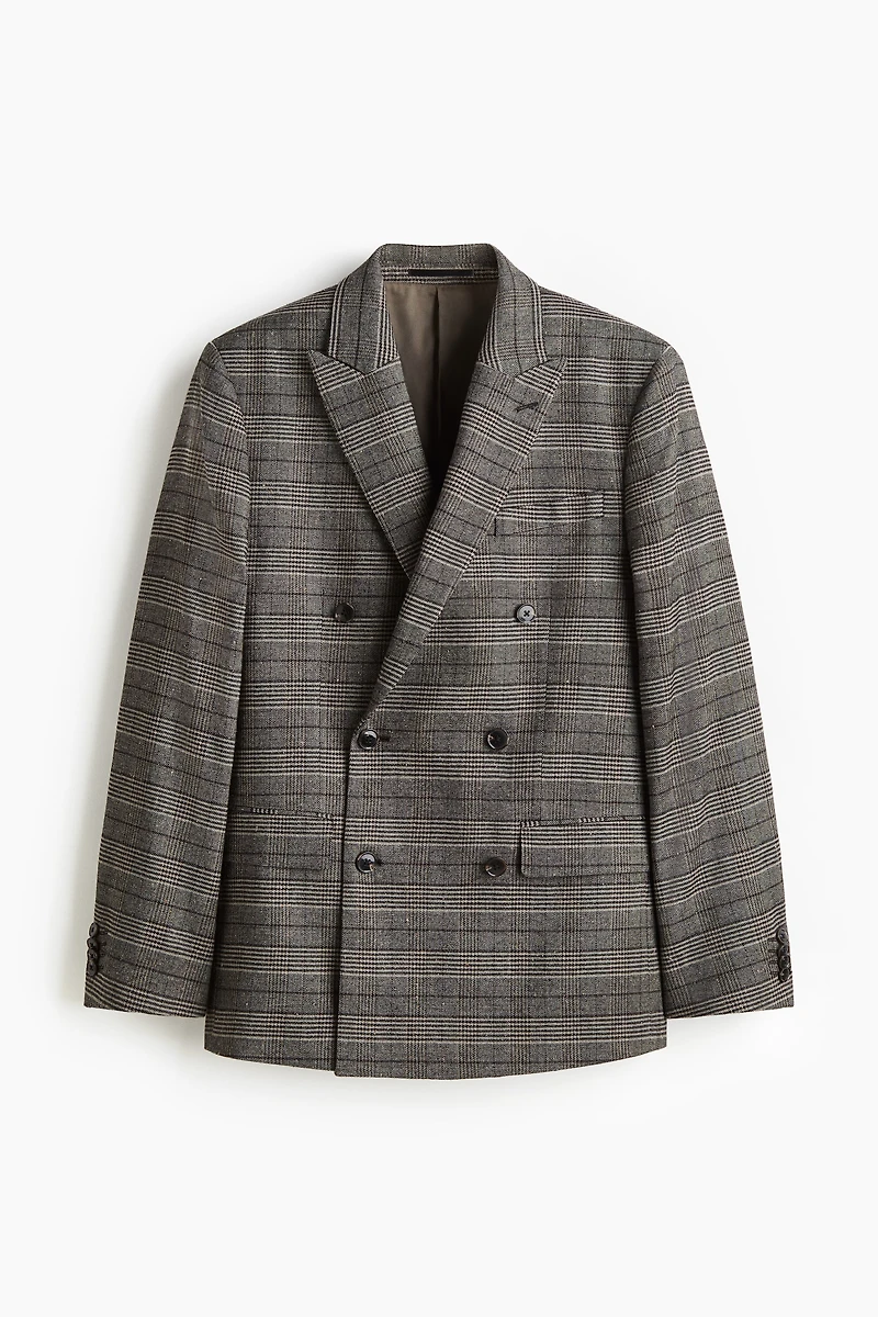 Regular-Fit Wool-Blend Double-Breasted Jacket