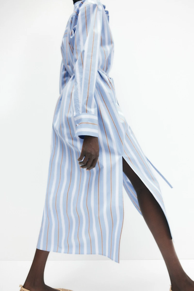 Tie-Belt Shirt Dress
