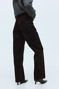 Flocked Straight High Jeans