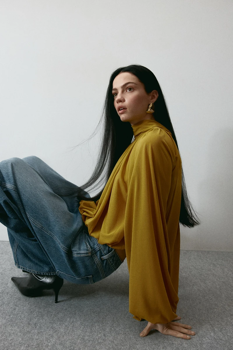 Blouse avec col à nouer