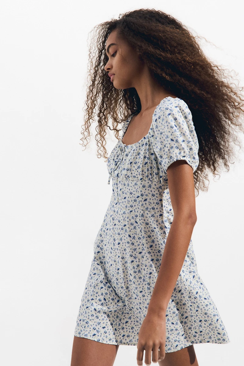Puff-Sleeved Dress