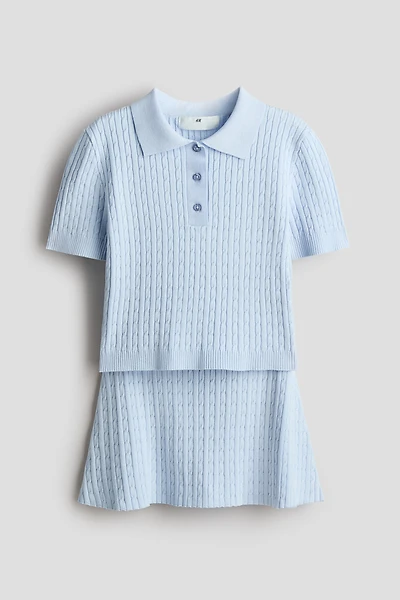 Ensemble 2 pièces en tricot torsadé