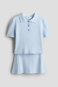 Ensemble 2 pièces en tricot torsadé