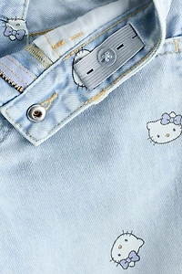 Jean imprimé aux jambes larges