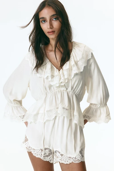 Flounced Peplum Blouse