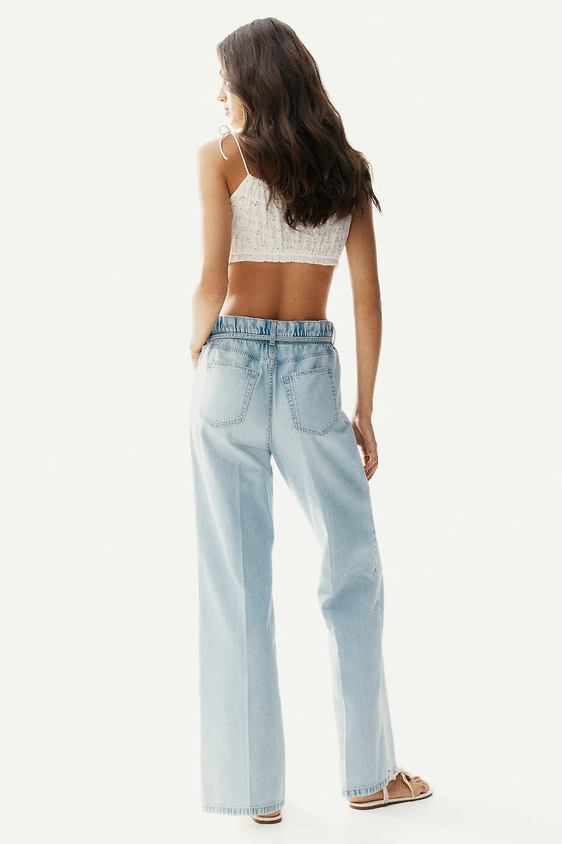Paper-Bag Jeans with Belt
