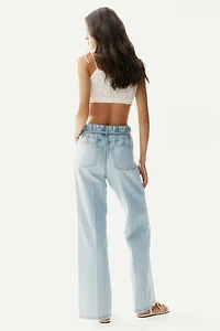 Paper-Bag Jeans with Belt