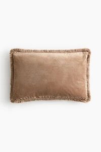 Velvet Cushion Cover with Fringe