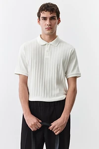 Slim-Fit Textured Jersey Polo Shirt