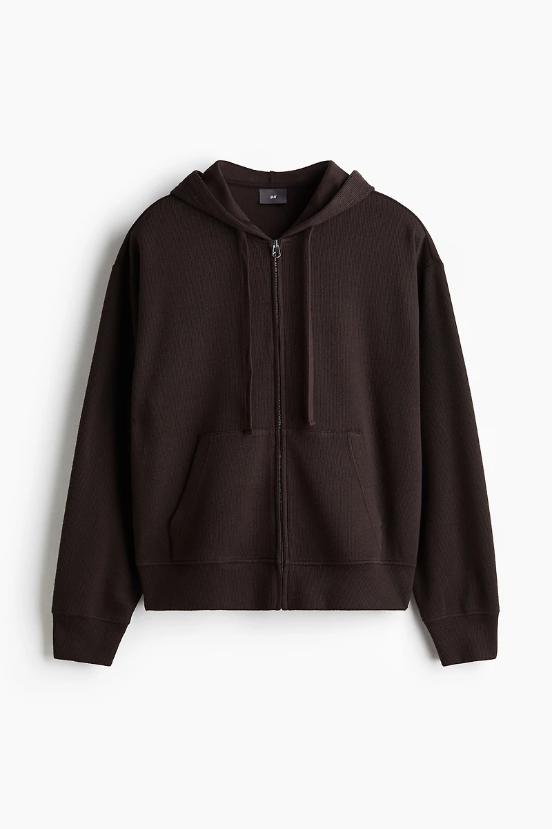 Kangourou ample à fermeture éclair en jersey