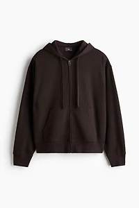 Kangourou ample à fermeture éclair en jersey