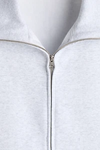 Loose-Fit Boxy Sweatshirt Jacket