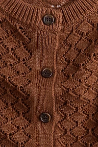 Gilet à mancherons en tricot pointelle