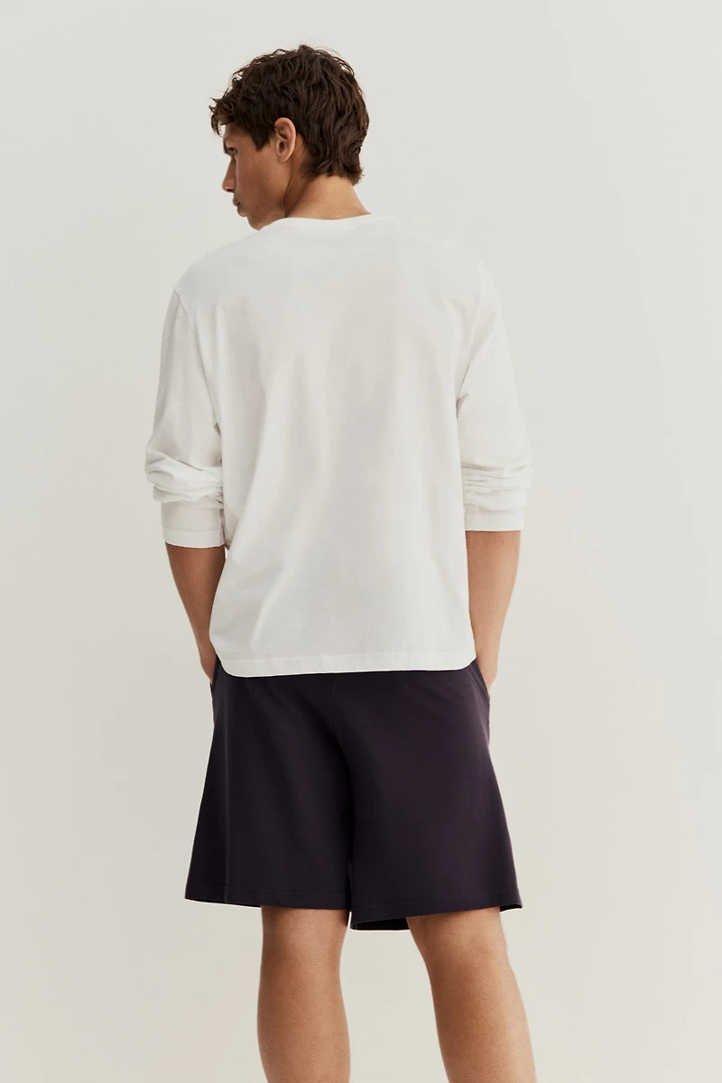 Relaxed-Fit Knee-Length Piqué Shorts