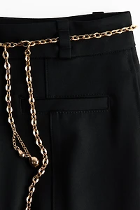 Flared Pants with Chain Belt