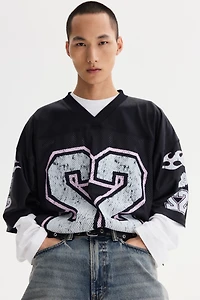 T-shirt ample en filet imprimé